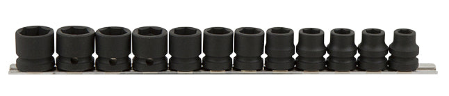BOXO - 1/2" impact doppenset kort model, 12-dlg.