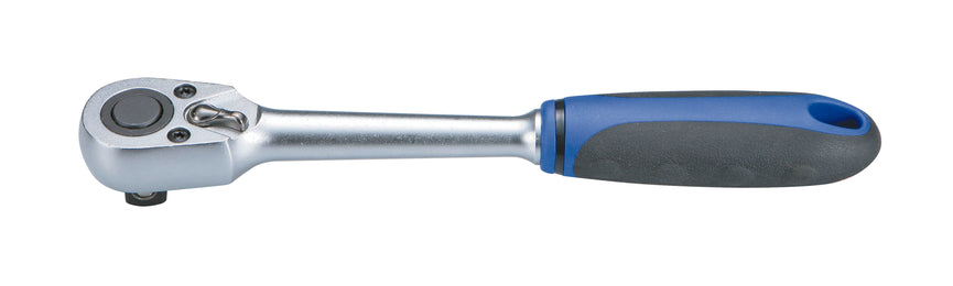 3/8" Ratel (fijntandratel), omschakelbaar met snellosfunctie, ergonomische 2-komponenten handgreep