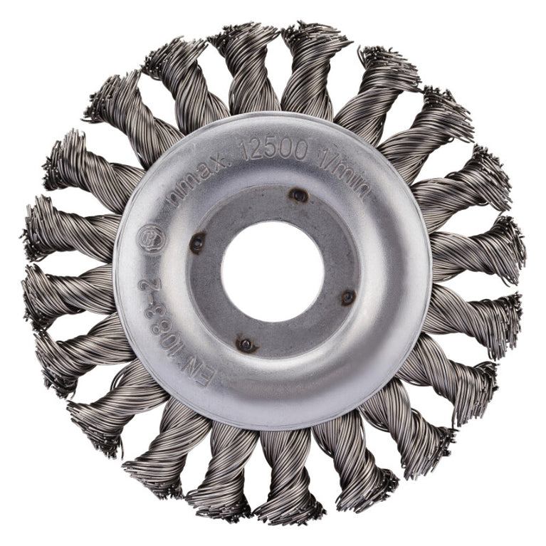 Schijfborstel 115mm, 22.23mm, 12500rpm, gevlochten