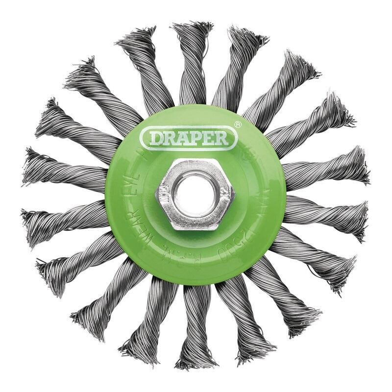 Schijfborstel Ø115mm, M14, 12500rpm, gevlochten