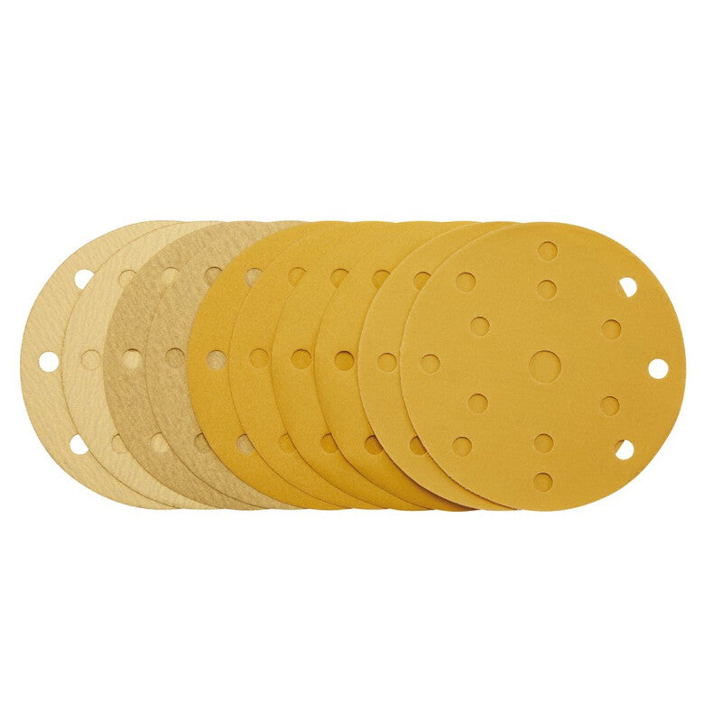 Schuurpapier Ø150mm velcro, 15 gats, assortiment