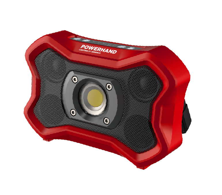 Powerhand Oplaadbare schijnwerper met luidspreker