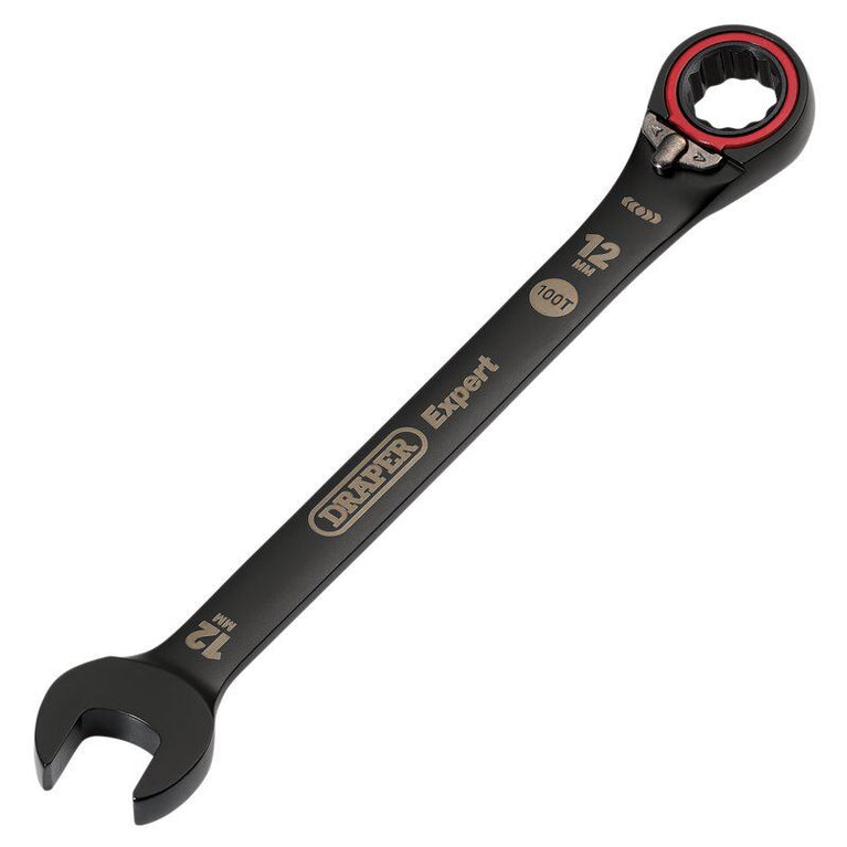 Steekringratelsleutel L/R, 12mm, zwart