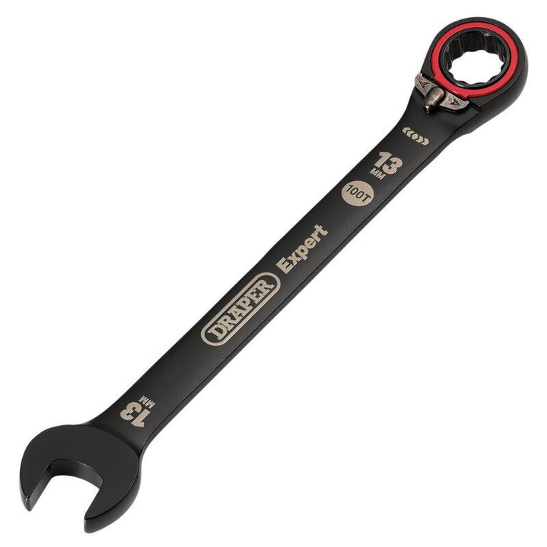Steekringratelsleutel L/R, 13mm, zwart