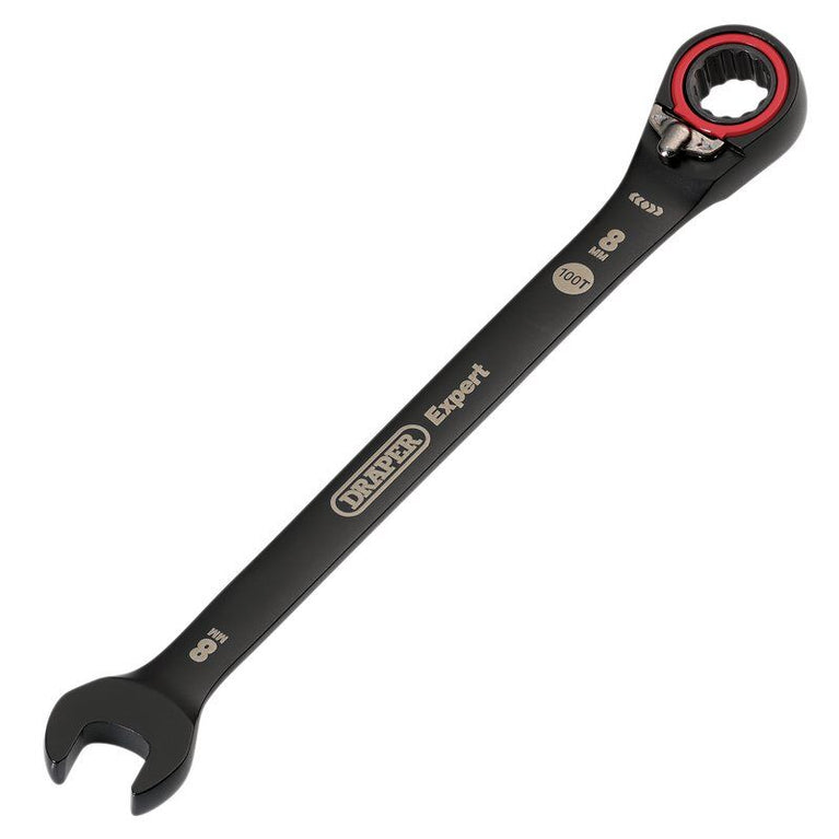 Steekringratelsleutel L/R, 8mm, zwart