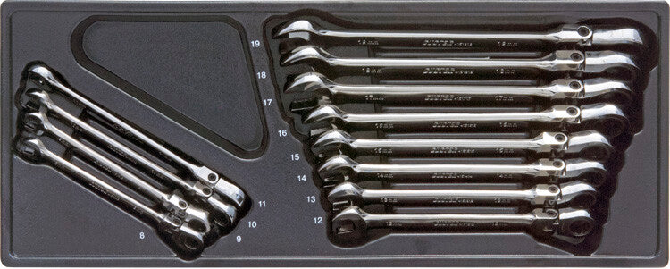 Steekringratelsleutelset, flex, 12dlg, M-module