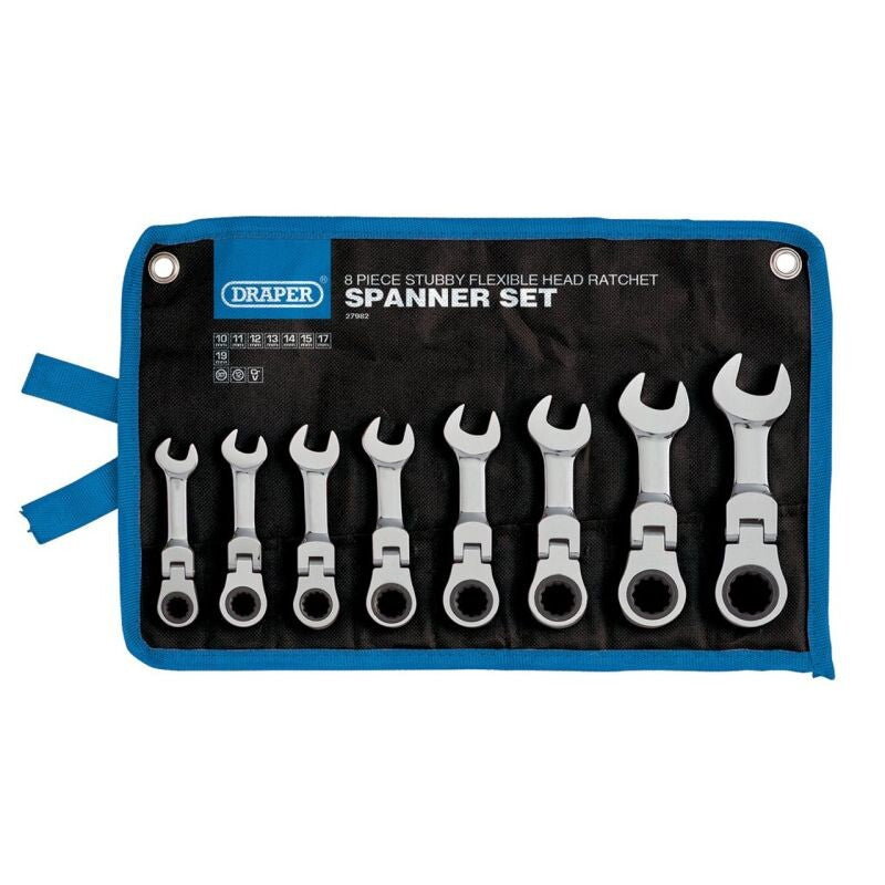 Steekringratelsleutelset, mini flex, 8dlg