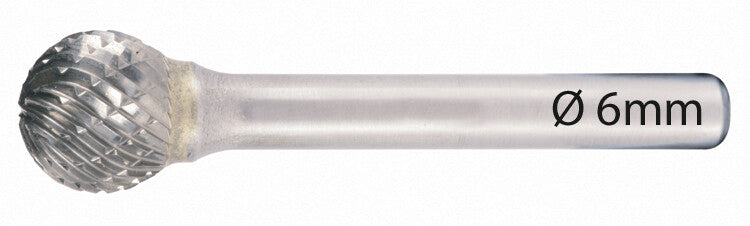 Stiftfrees 6mm, vorm D, kopdikte 12mm