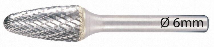 Stiftfrees 6mm, vorm F, kopdikte 8mm