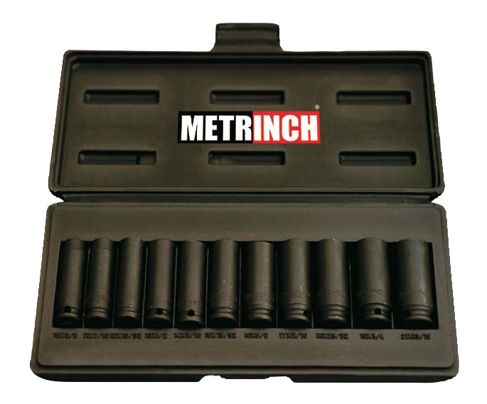3/8" Lange krachtdopsleutelset 11-dlg.