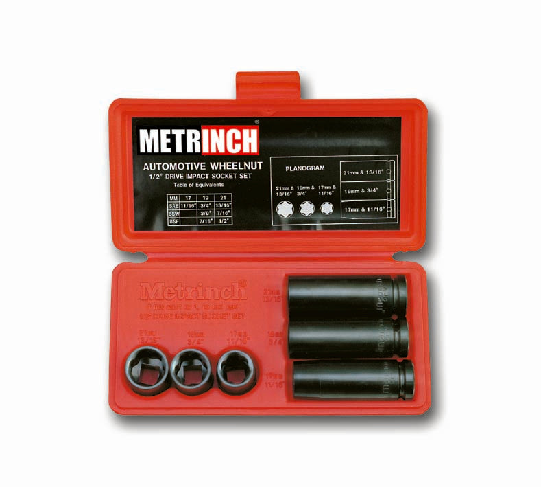 1/2" Krachtdopsleutelset voor wielmoeren 6-dlg.