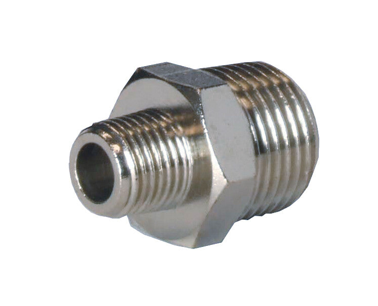 Verloopstuk 3/8" buitendraad x 1/2" buitendraad
