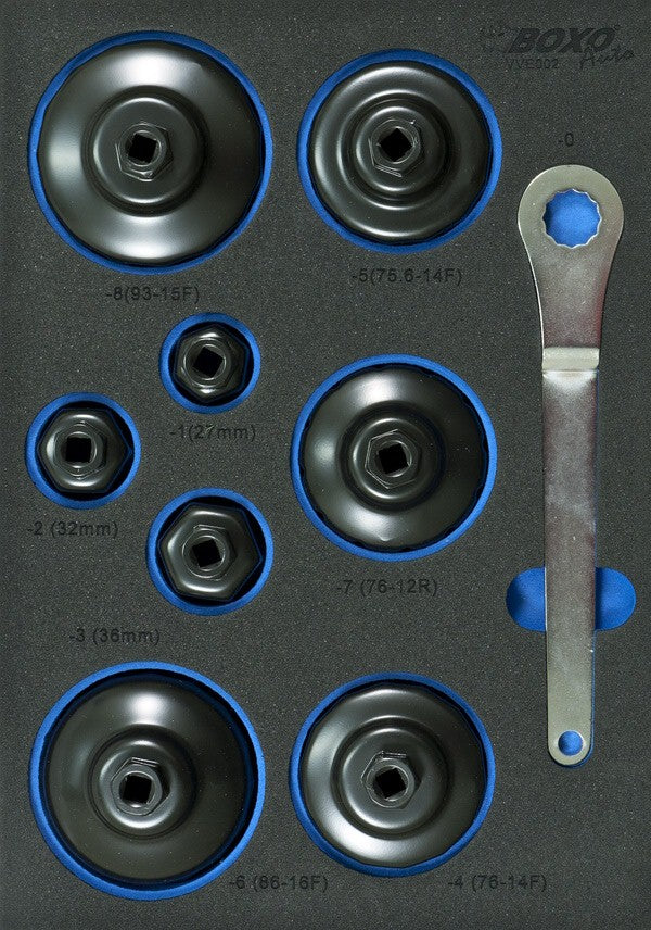 BOXO 3/8” Oliefilterdopsleutelset 9-dlg.