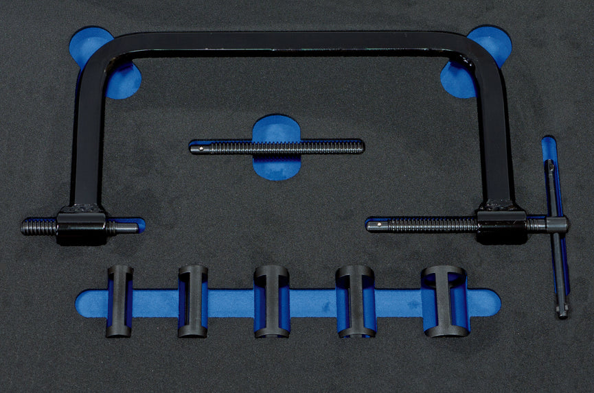Klepveer aanspanset in foam, 8-dlg.