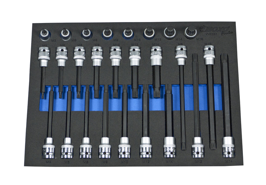 1/2" Veeltandbitdopsleutelset 26-Dlg.