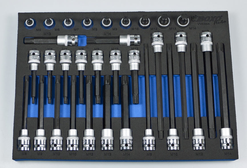 RIBE bit dopsleutelset 1/2" in foam, 32-dlg.