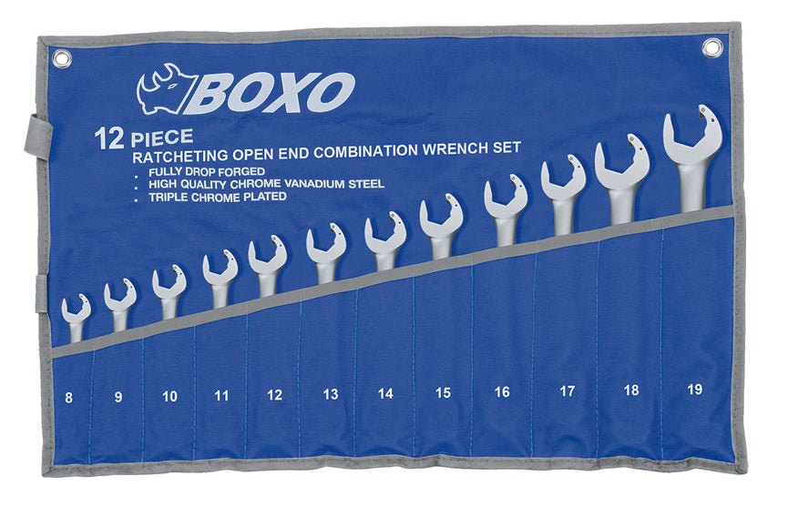 BOXO Ratelsteek- ringsleutelset in etui 12-dlg.