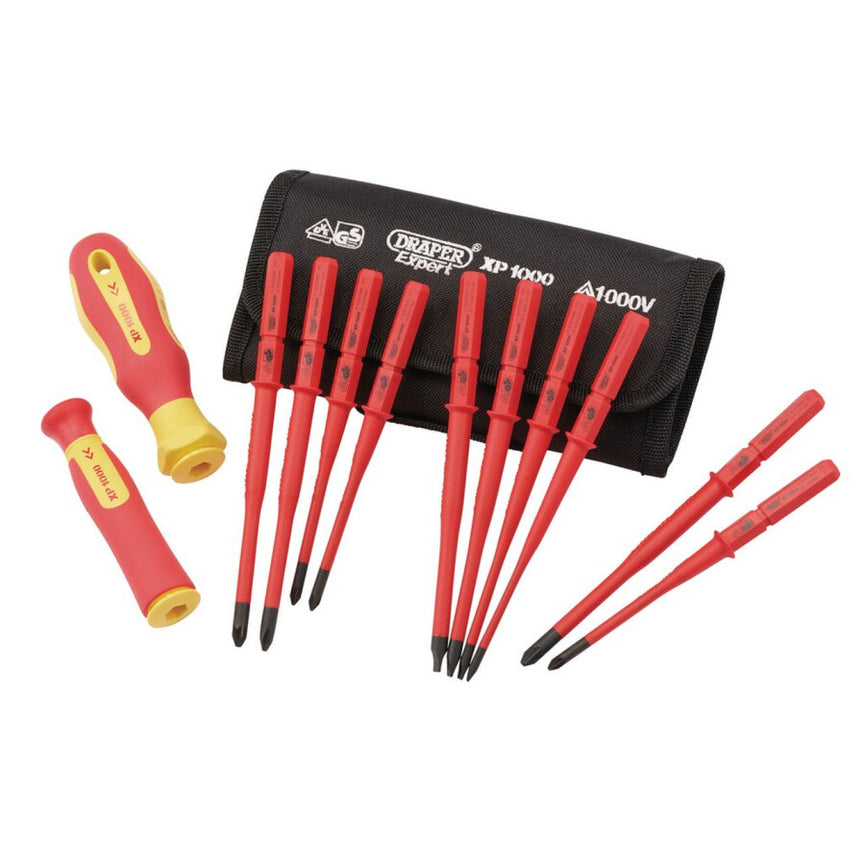 XP1000 Schroevendraaierset, verwisselbare klingen, VDE Slimline, 12dlg